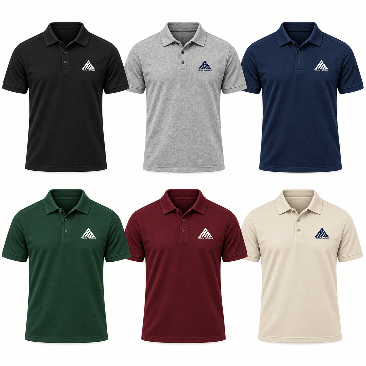 Real Marks Classic Logo Polo six-colour lineup