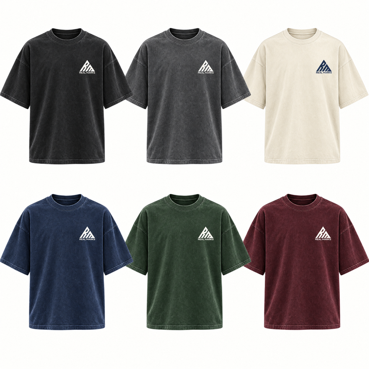 Real Marks Oversized Street T-Shirt six-colour lineup