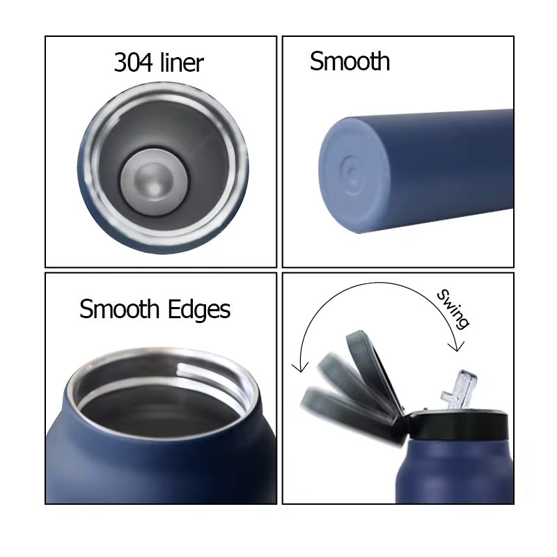 Real Marks-Premium Insulated Water Bottle with Magnetic Phone Holder, Made of Stainless Steel