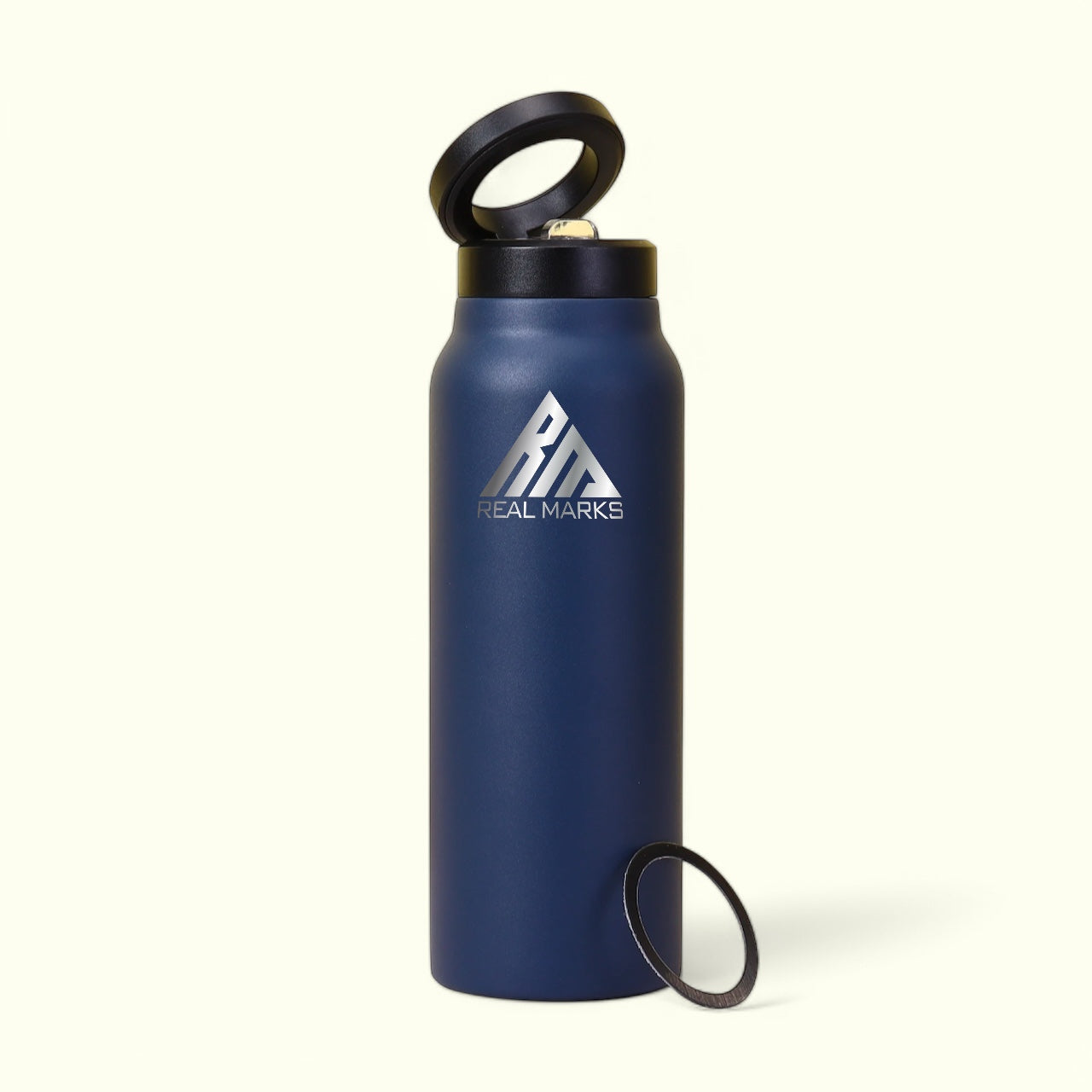 Real Marks-Premium Insulated Water Bottle with Magnetic Phone Holder, Made of Stainless Steel