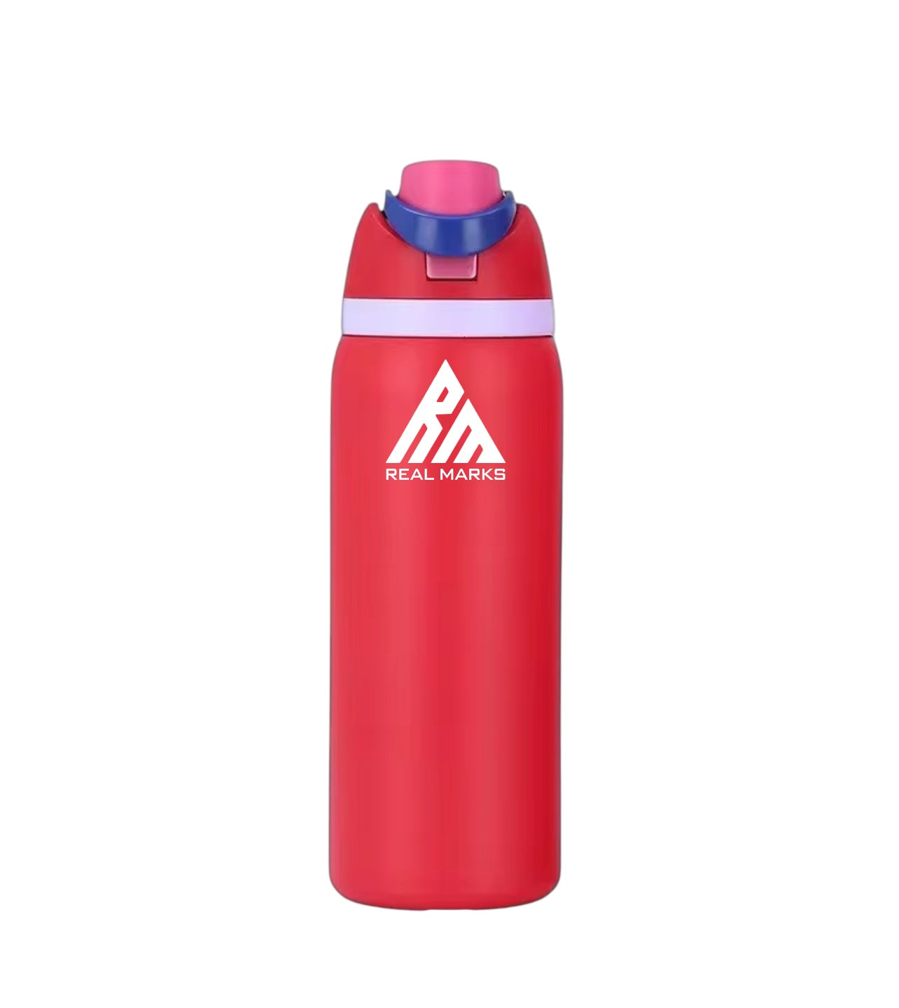 Real - Marks Insulated Stainless-Steel Water Bottle for Cold and Hot Beverages with Straw for Sports, Great for Travel, and School, BPA-Free Sports Water Bottle,32 oz