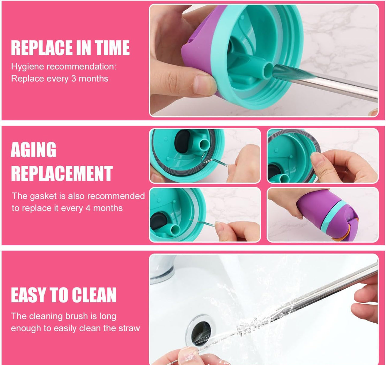 Real - Marks Insulated Stainless-Steel Water Bottle for Cold and Hot Beverages with Straw for Sports, Great for Travel, and School, BPA-Free Sports Water Bottle,32 oz