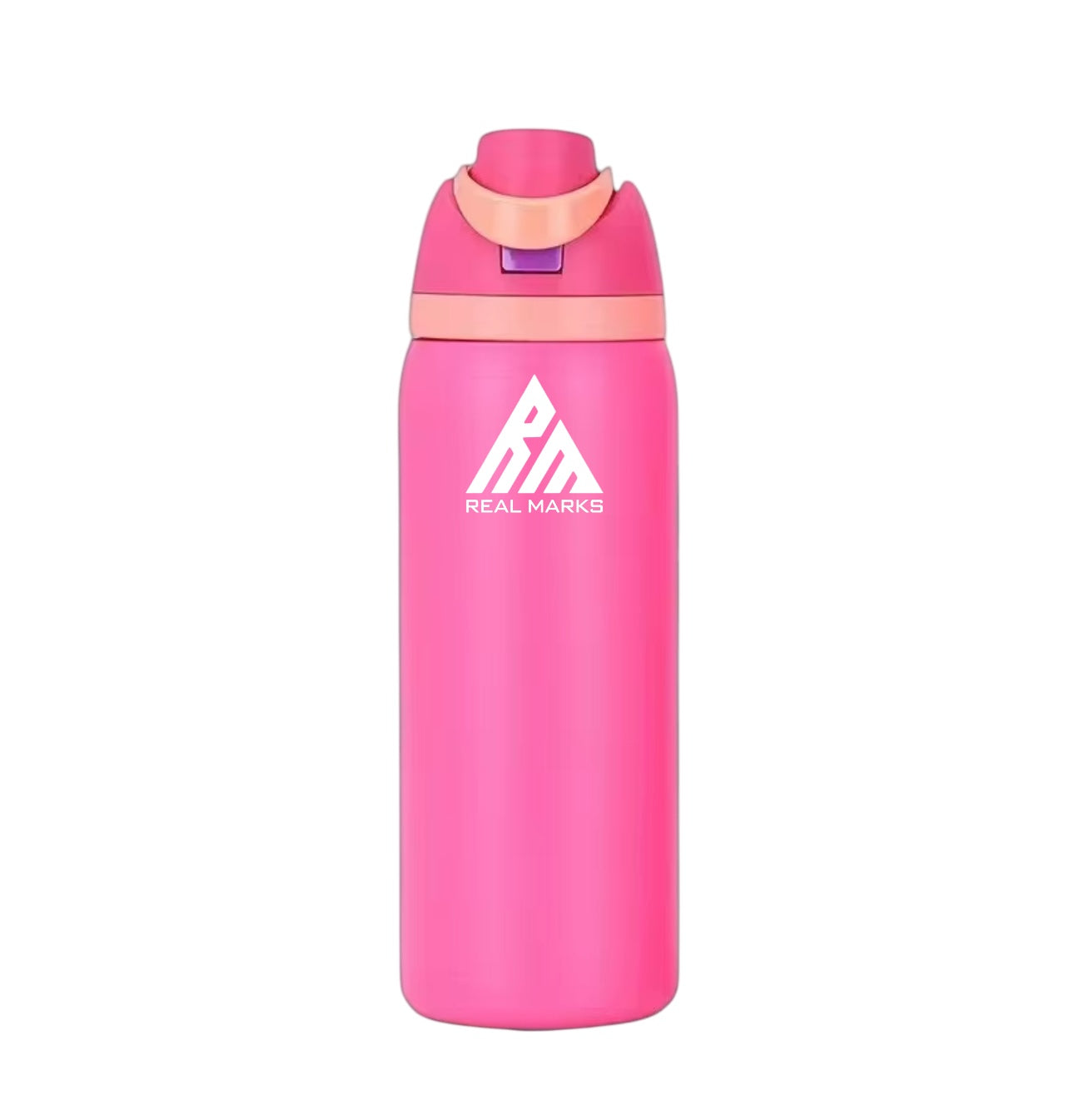 Real - Marks Insulated Stainless-Steel Water Bottle for Cold and Hot Beverages with Straw for Sports, Great for Travel, and School, BPA-Free Sports Water Bottle,32 oz