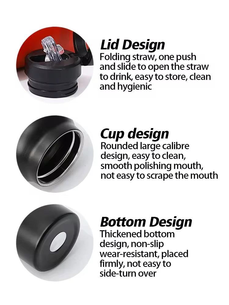 Real Marks-Premium Insulated Water Bottle with Magnetic Phone Holder, Made of Stainless Steel