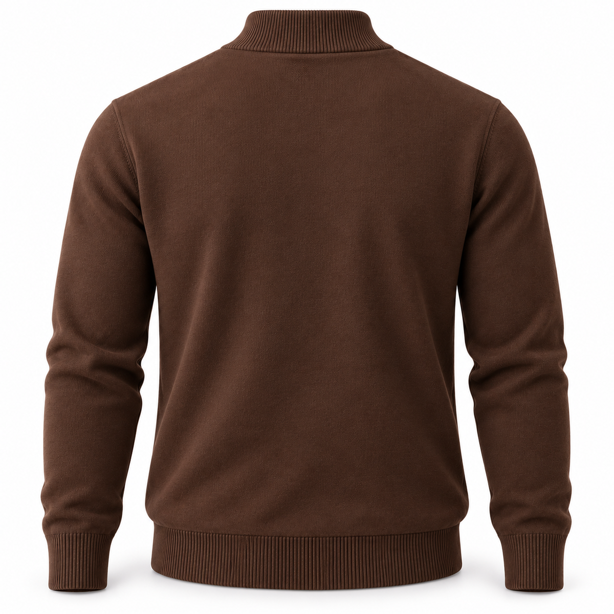 Real Marks full-zip knit cardigan back design mockup