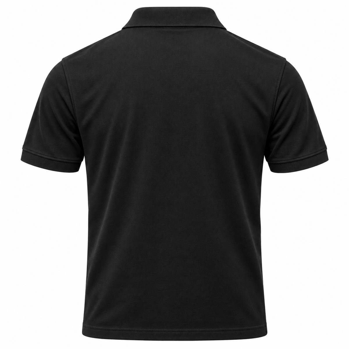 Real Marks Classic Logo Polo in black, plain back view