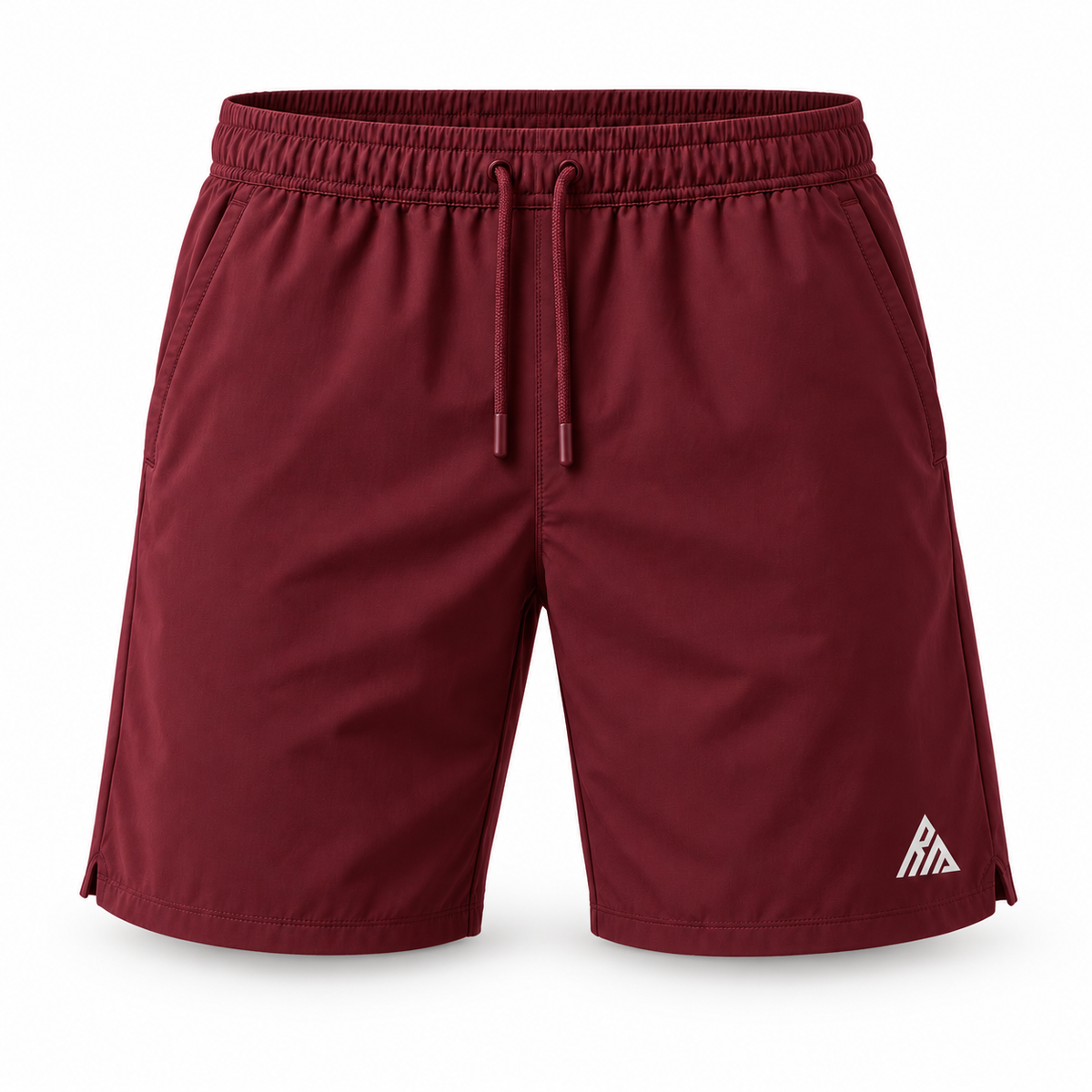 Real Marks men's Everyday Athletic Shorts in burgundy, front view