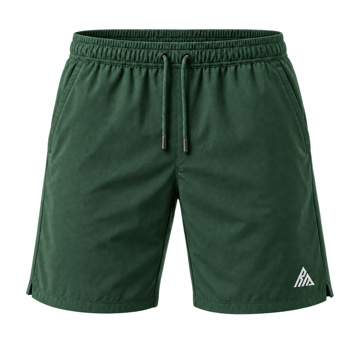 Real Marks men's Everyday Athletic Shorts in forest green, front view