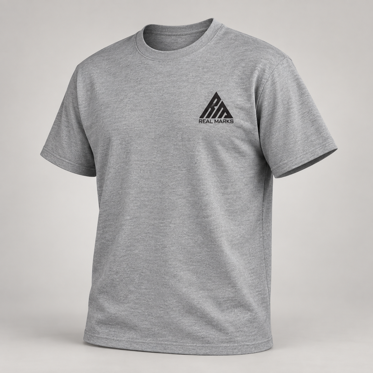 Real Marks heavyweight logo T-shirt in Heather Gray