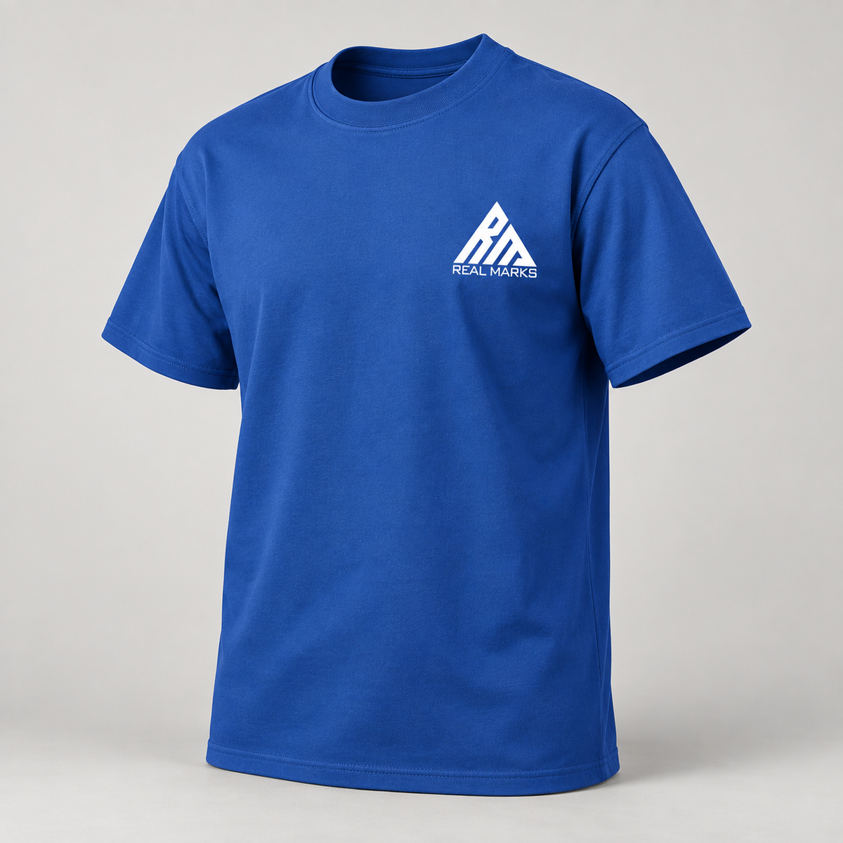 Real Marks heavyweight logo T-shirt in Royal Blue