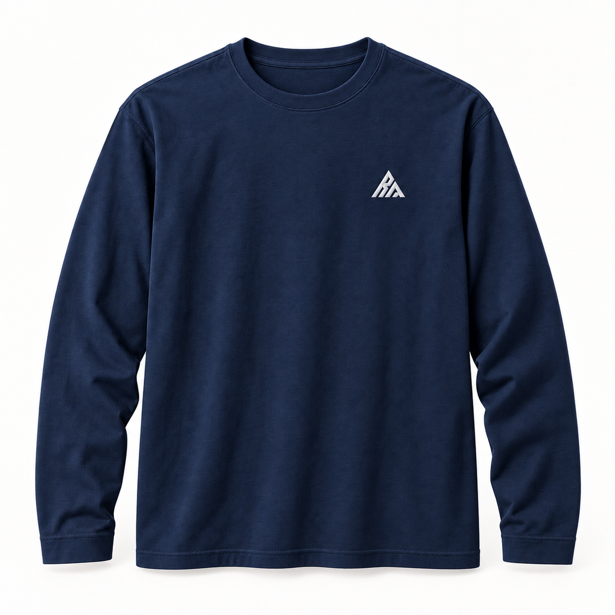 Real Marks men's relaxed long-sleeve T-shirt in navy, front view