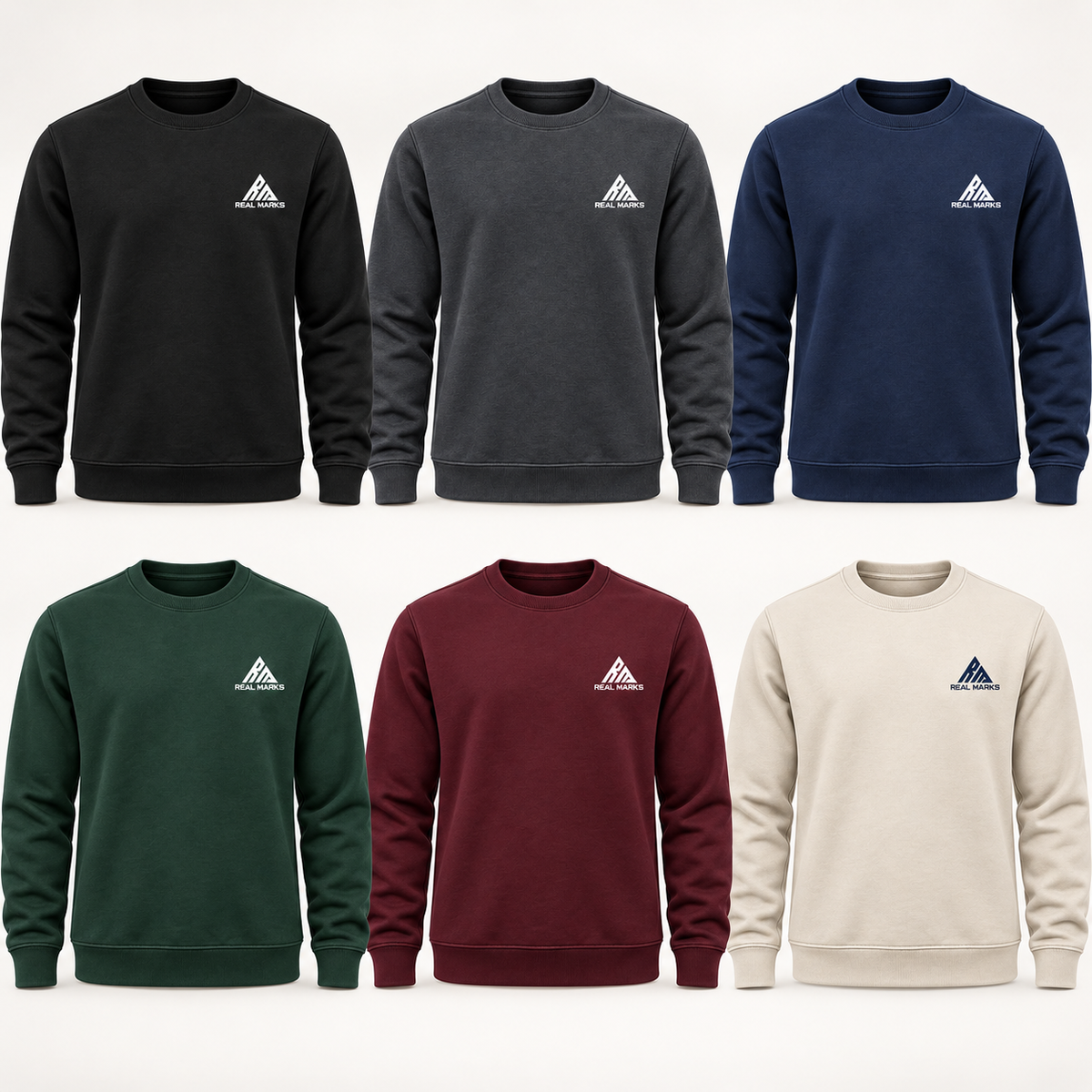 Real Marks Signature Crewneck Sweatshirt six-colour collection