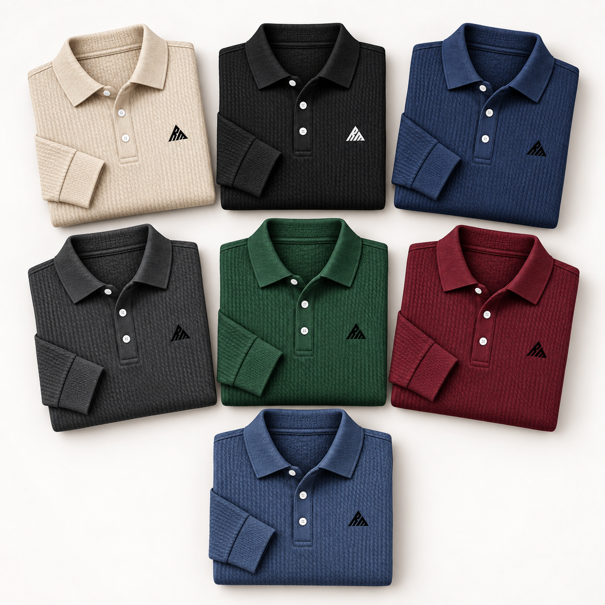 Real Marks textured polo color collection — design mockup