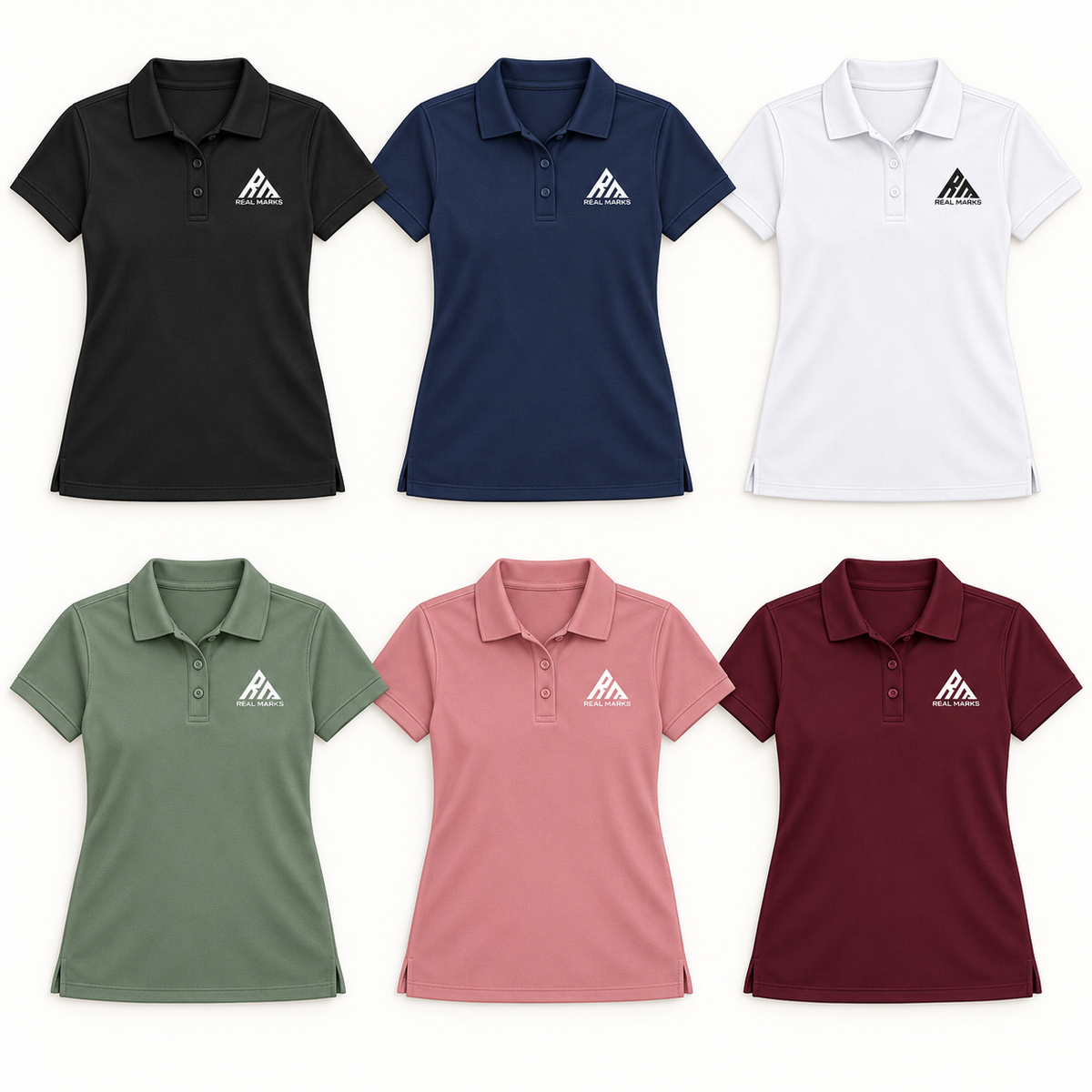 Real Marks women's classic logo polo six-colour collection