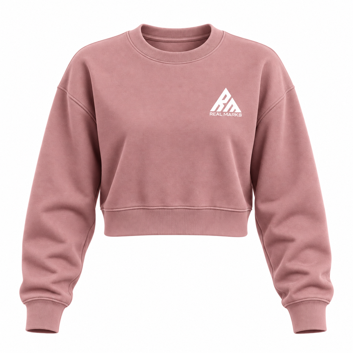 Real Marks women's cropped crewneck sweatshirt in dusty rose