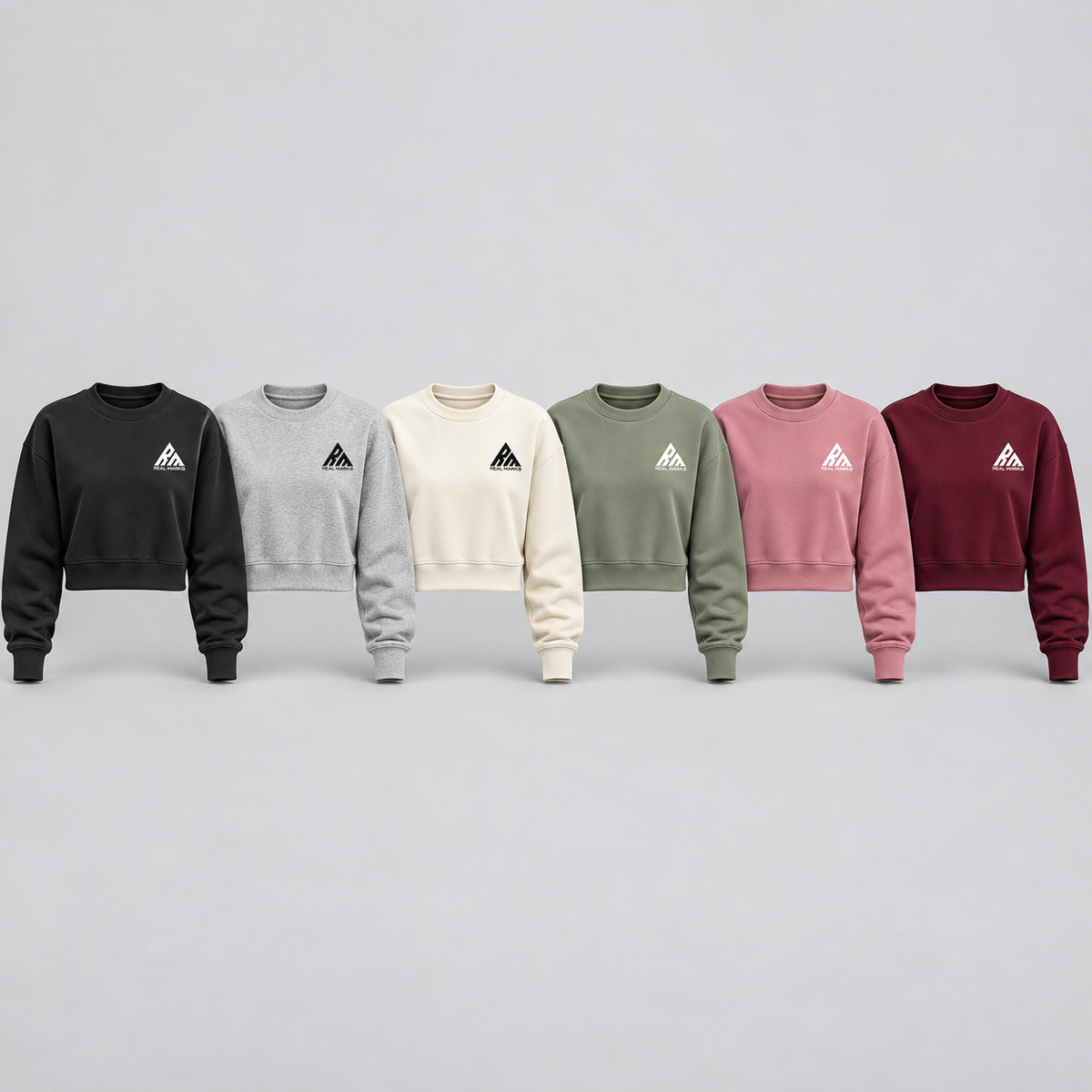 Real Marks women's cropped crewneck sweatshirt in six planned colors