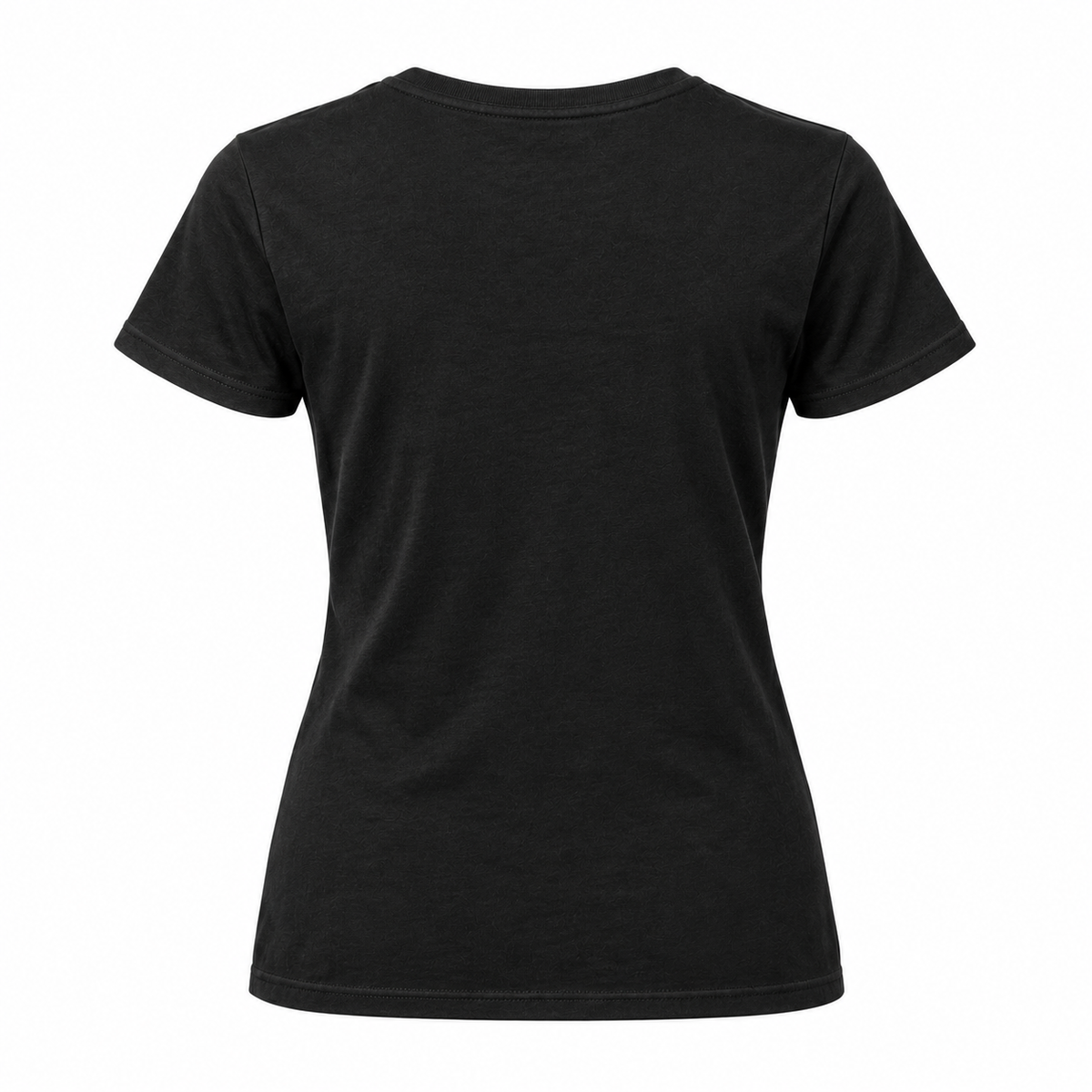 Real Marks women's essential logo T-shirt in black, back view