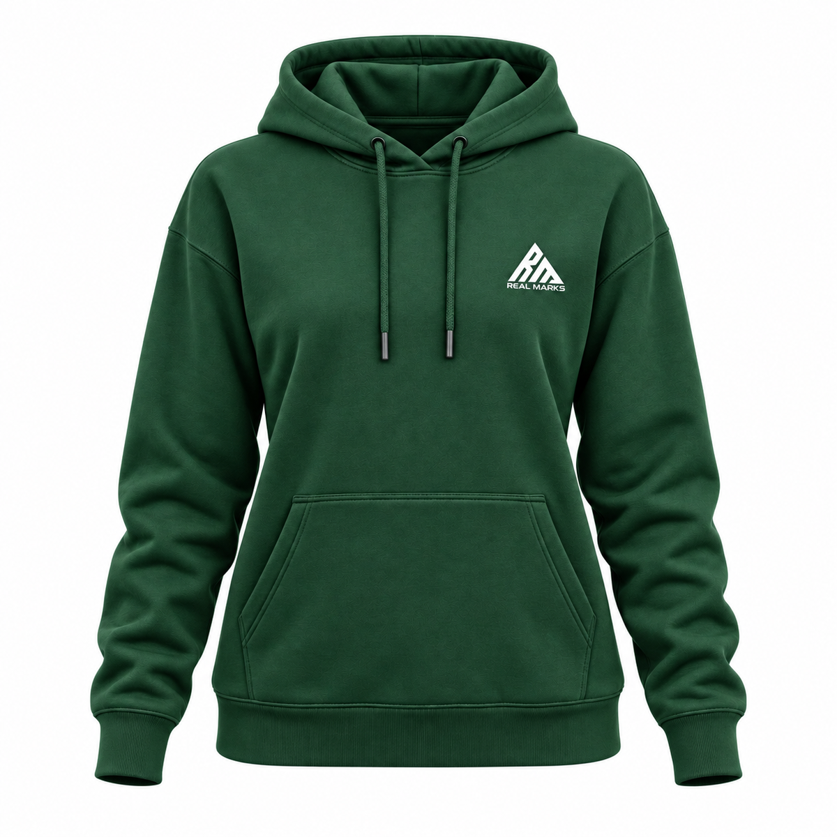 Real Marks women's everyday pullover hoodie in forest green