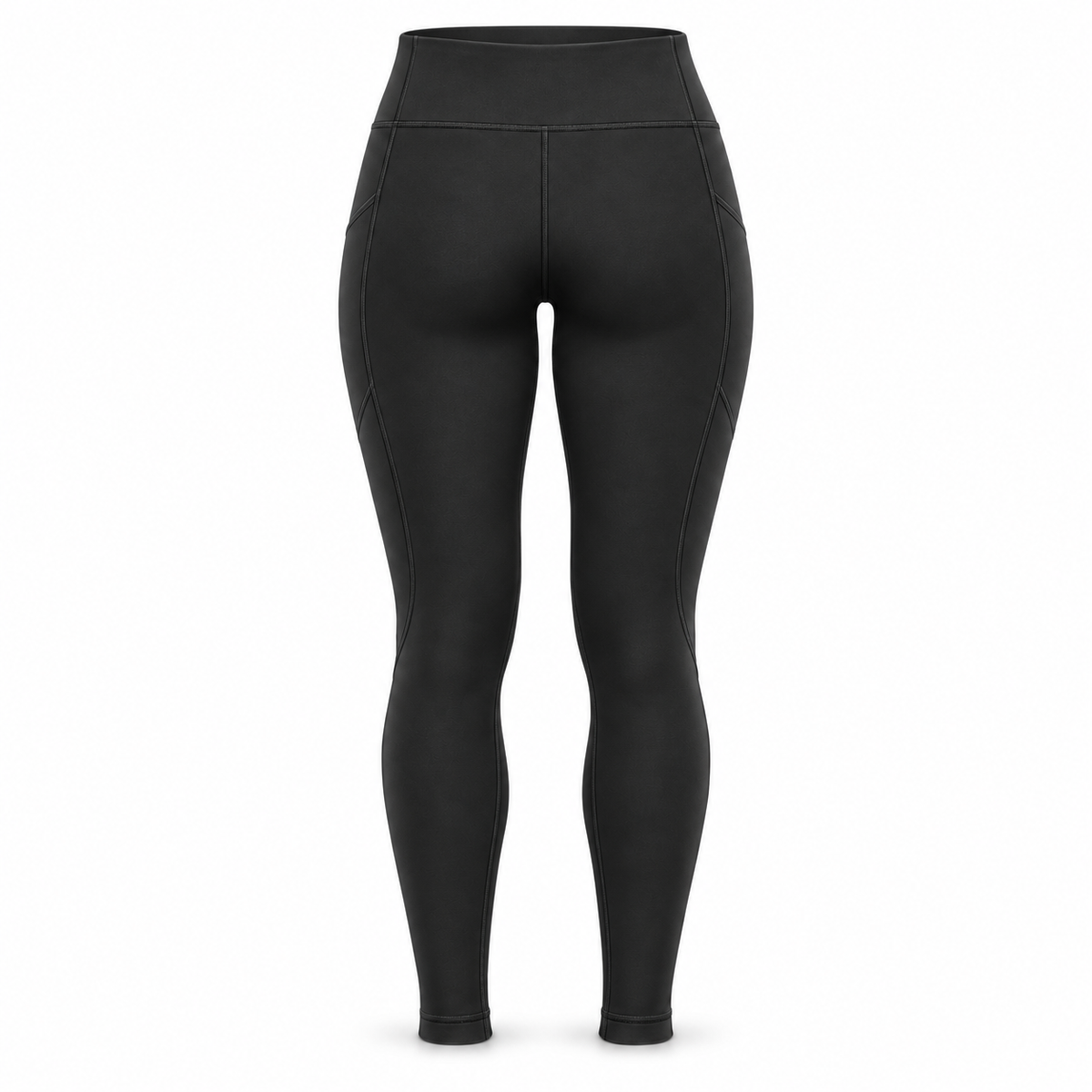 Real Marks Women's High-Waist Active Leggings in black, back view