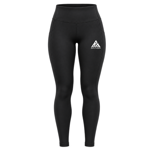 Real Marks Women's High-Waist Active Leggings in black, front view