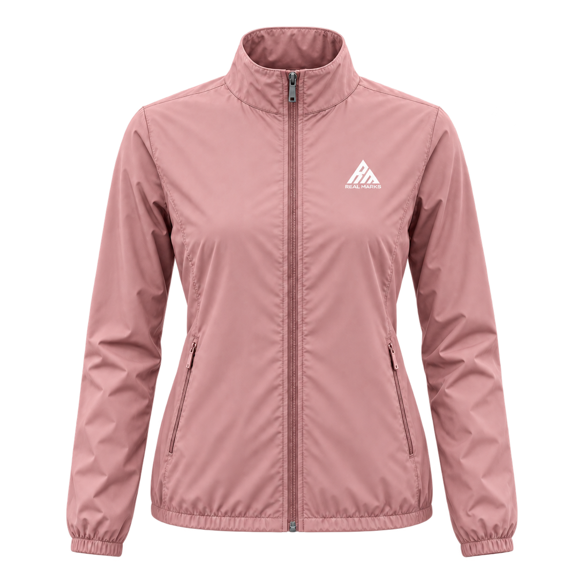 Real Marks women's lightweight zip jacket in dusty rose