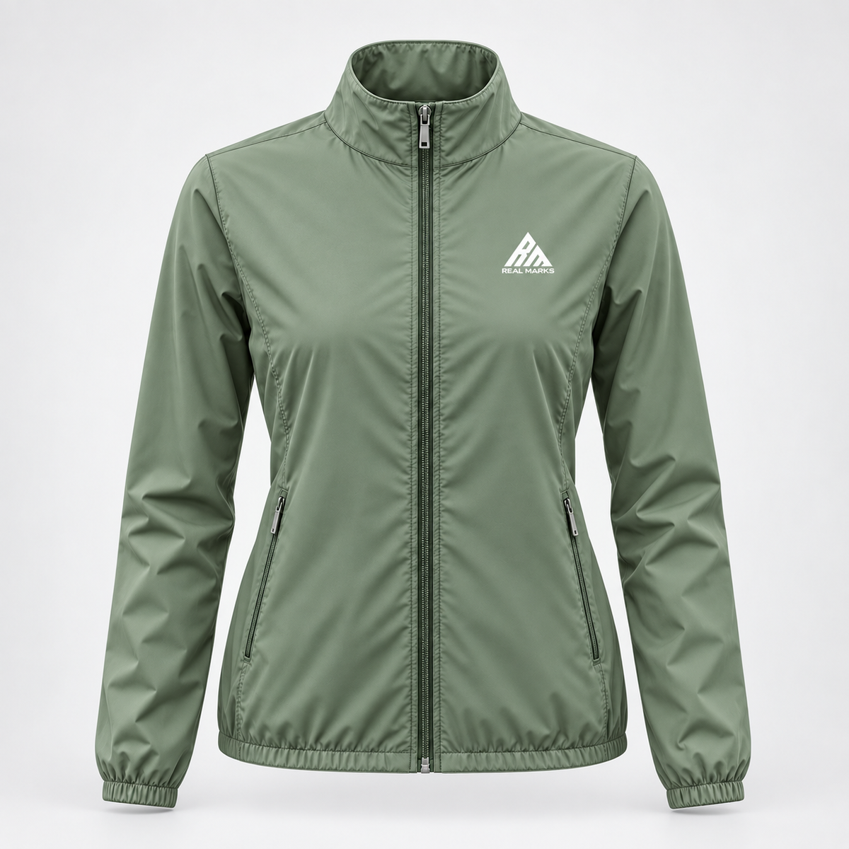 Real Marks women's lightweight zip jacket in sage