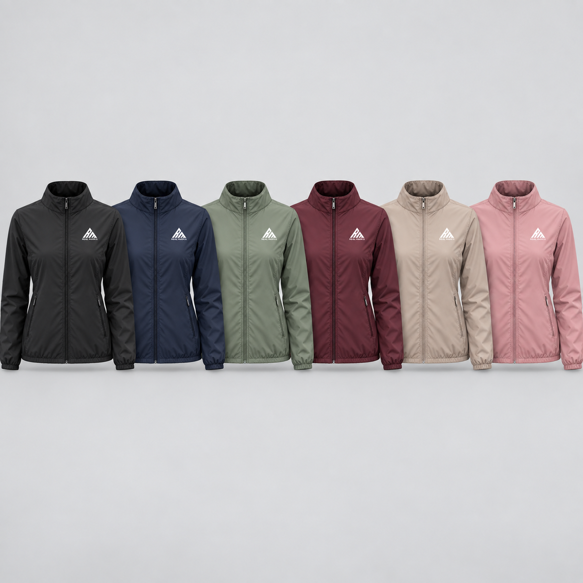 Real Marks women's lightweight zip jacket in six planned colors