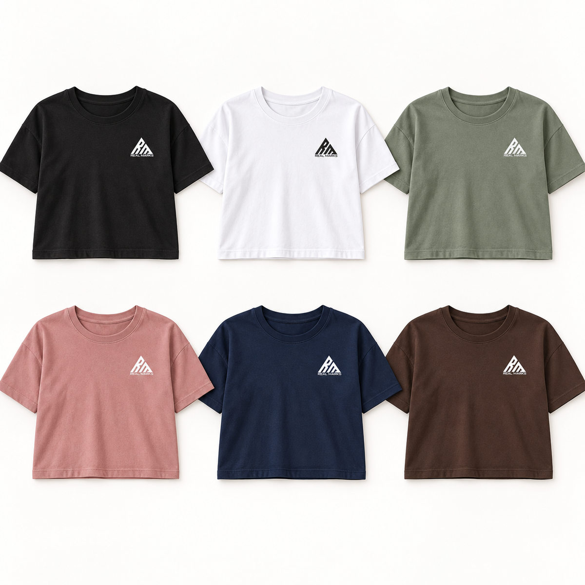 Real Marks women's relaxed crop T-shirt six-colour collection