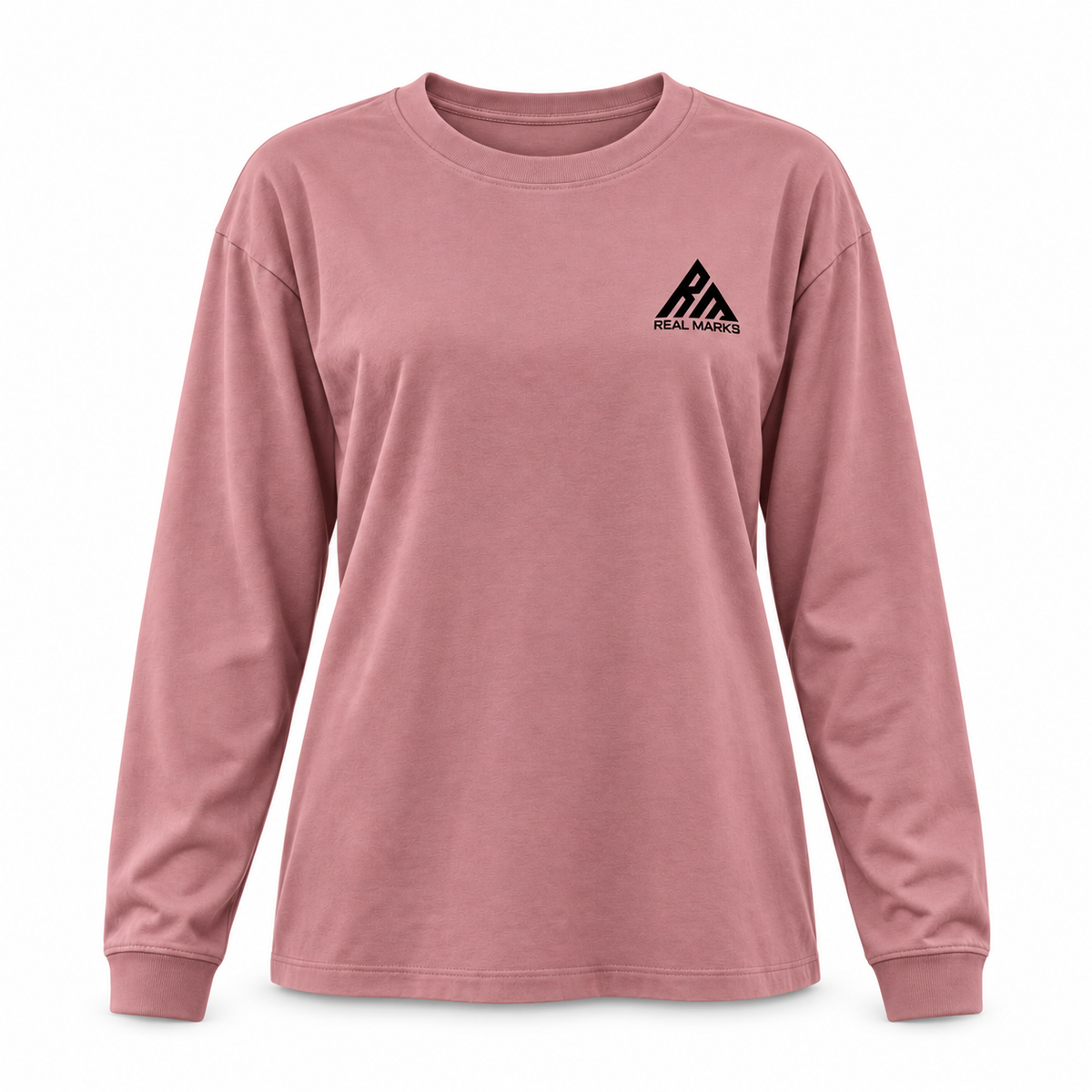 Real Marks Women's Relaxed Long-Sleeve T-Shirt in dusty rose