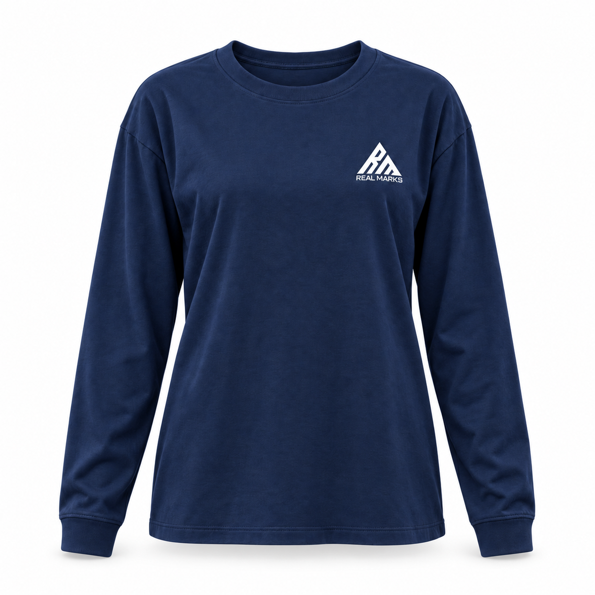 Real Marks Women's Relaxed Long-Sleeve T-Shirt in navy