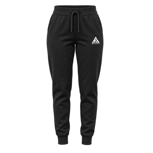 Real Marks women's tapered everyday joggers in black, front view