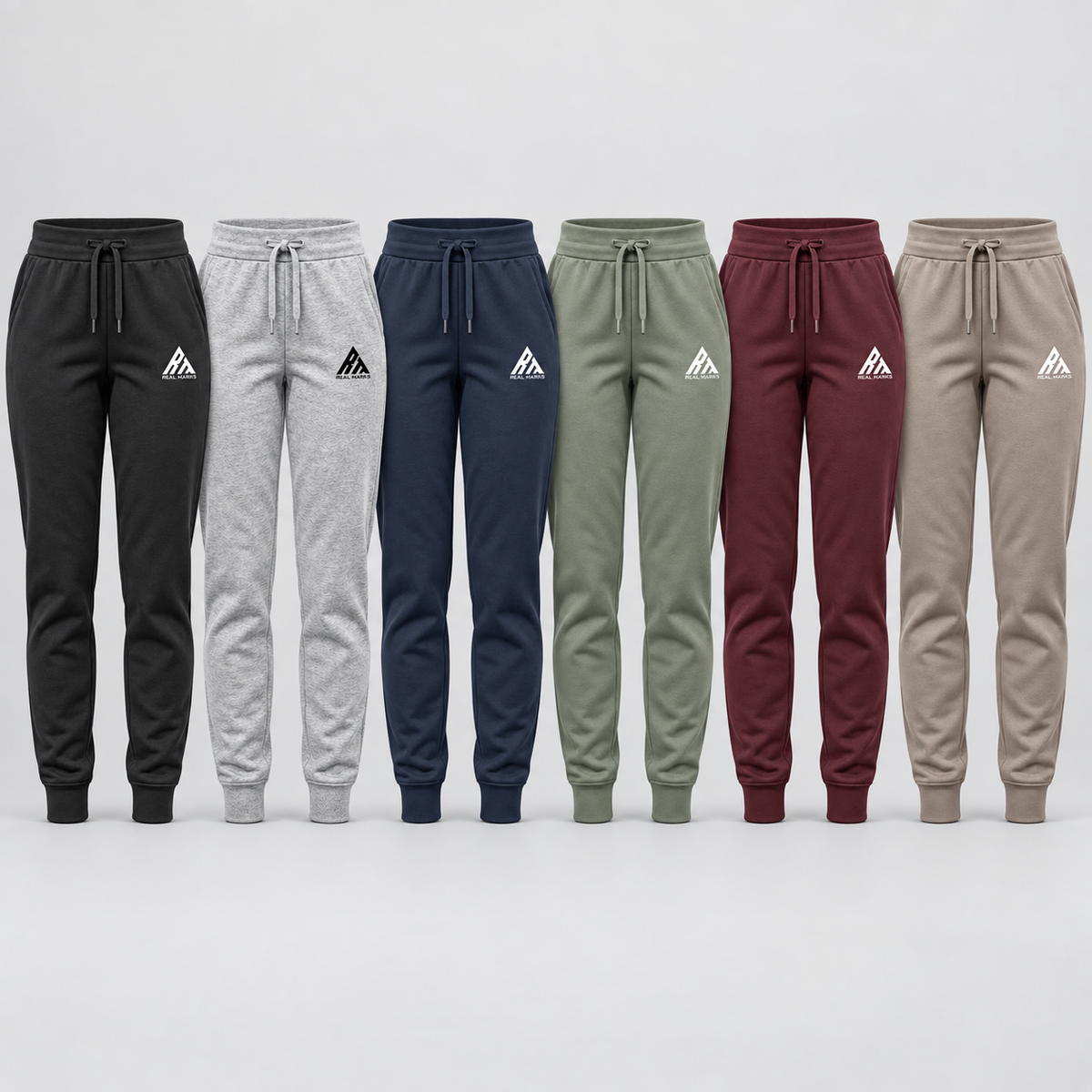 Real Marks women's tapered everyday joggers in six planned colors